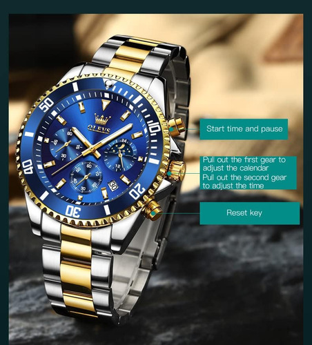 Olevs Reloj Hombres Relojes De Lujo Para Hombres Reloj Azul