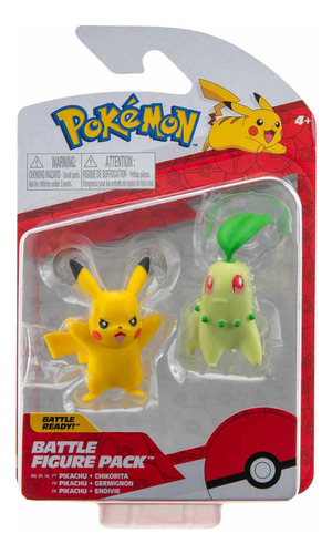 2 Bonecos De Batalha Pikachu E Chikorita - Pokémon