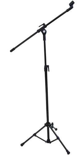 Imagem 2 de 4 de Pedestal Vector Microfone Girafa C/cahimbo Preto Kit C/ 5