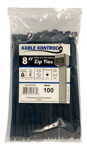 Kable Kontrol Brida Resistente Para Cable 100 Unidad 8