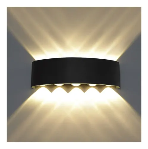 Apliqué De Pared Led 5 Luces 10w Cálido Negro