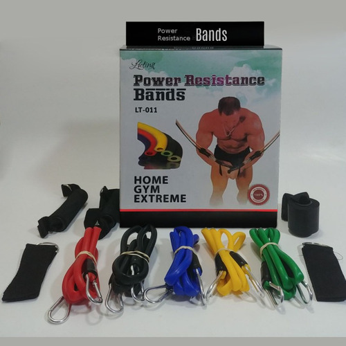 Imagen 4 de 8 de Set 5 Bandas Elasticas Ligas Resistencia Ejercicio En Casa