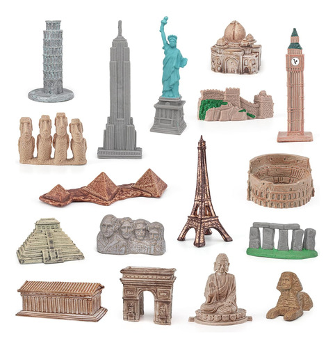 Mini World Building Model Playset 17pcs Display Figuras De A