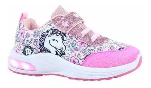 Zapatillas Unicornio Rosa Con Luz Al Pisar Art 462 Num 26/35