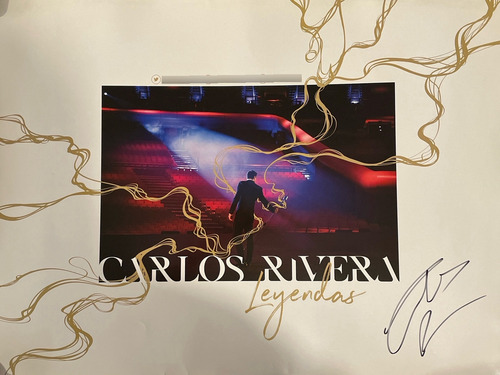 Poster Autografiado Por Carlos Rivera Autografo Firmado Mano (Usado)