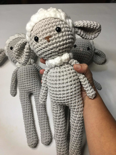 Oveja Peluche Tejido 40 Cm - Muñeco De Apego - Amigurumi