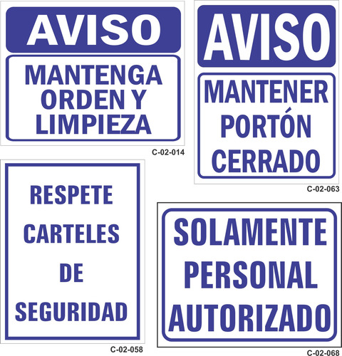 Combo Carteles Señalización Interior Personalizados C-02-132 Blanco
