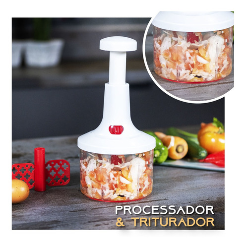 Imagem 2 de 6 de Processador Triturador De Alimentos Manual C/ Bate Ud684