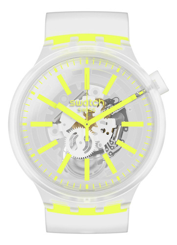 Reloj Swatch Yellowinjelly So27e103 Correa Transparente