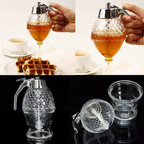 Meleira Honey Dispenser Pote Para Mel Cor Prateado