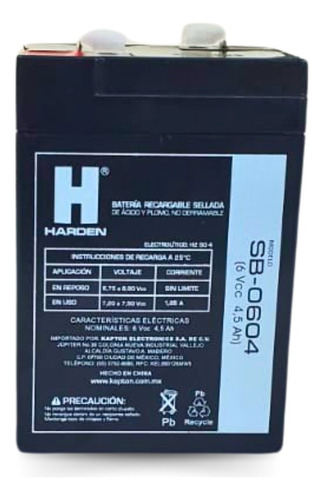Bateria Recargable De 6v 4 Amp
