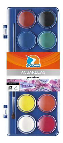 Acuarela Ezco Premium X 12 + Pincel