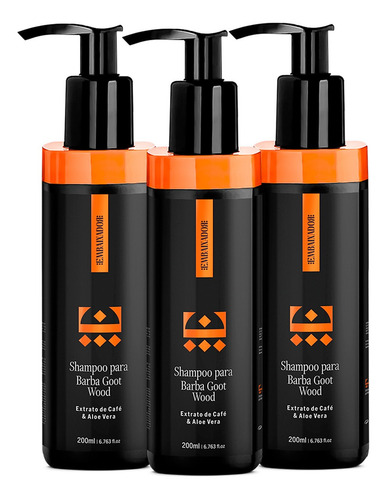 Kit 03 Shampoo Para Barba Goot Wood Embaixador 200ml