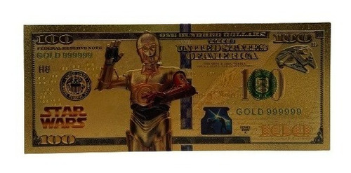 Billete Plata 100 Dolares De Coleccion Star Wars C-3po