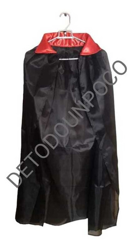 Imagen 5 de 5 de Capa Vampiro Bruja Mago Talla M Disfraz Halloween 110cm
