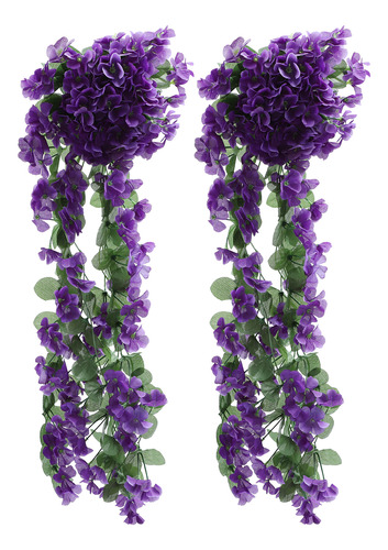 Colgante De Pared Con Forma De Flor Violeta De Simulación, 2