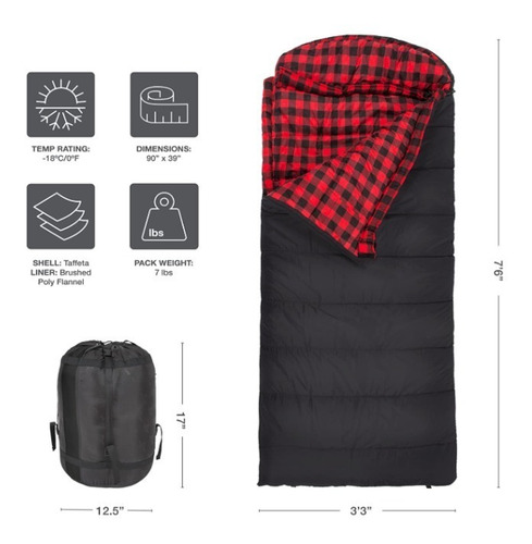 Sleeping Bag Clima Frio -18c Tenton Envío Gratis!!!