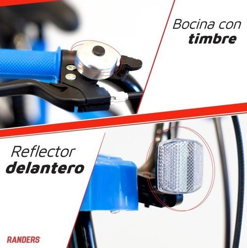 Imagen 4 de 10 de Bicicleta Azul Infantil Rod 20 Randers