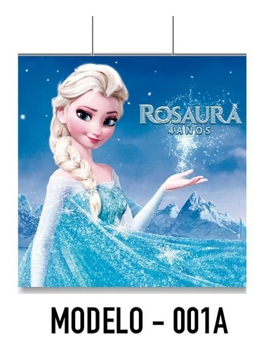 Frozen Lona Frozen Elsa Anna 2x2 Con Datos De Tu Festejado