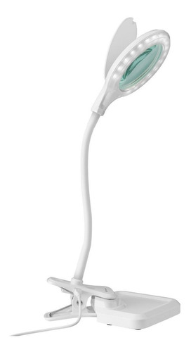 Lámpara Led Con Lupa (3x), Cuello Flexible Y Pinza | Her-735 Color de la estructura Blanco Color de la pantalla Blanco