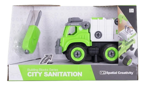 Imagen 2 de 6 de Camion Volquete Verde Para Armar Sonido City Playking