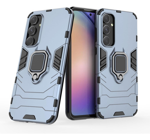 Capa Capinha Anti Impacto C/ Anel Para Galaxy A55 Azul Fosco