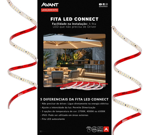 Fita De Led Ip65 15wm 50 Metros Tensão Direta 2700kca Luz Branco-quente