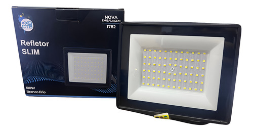 Refletor Led 100w Smd 11000lm Preto 6500k Ip66 Bivolt 120°