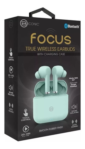 Auriculares Audifonos Inalámbricos Biconic Focus Verde Agua