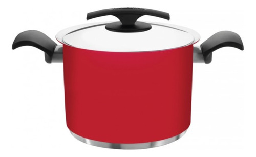 Cacerola Olla Alta Tramontina Duo Color 24 Cm Acero Inox.