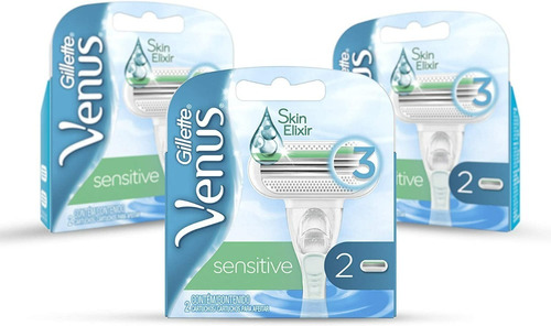 Pack 3 Cartuchos Para Afeitar Gillette  Venus Sensitive