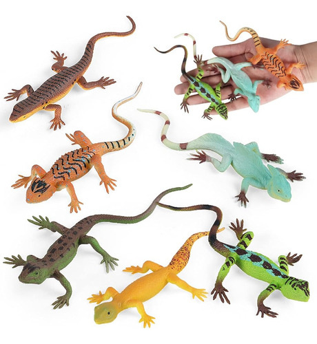 Scahow 6pcs Juguetes De Lagarto Falso Figuras De Animales Re