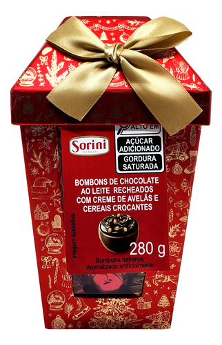 Bombons Com Creme De Avelã Sorini Caixa 280g Para Presente