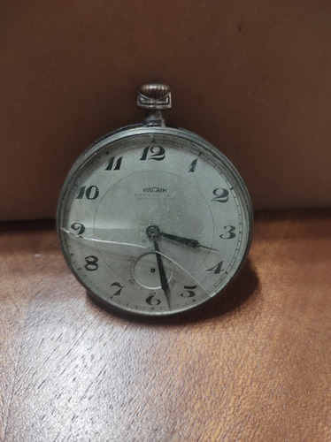 Antiguo Reloj De Bolsillo Vulcan De Plata Funcionando