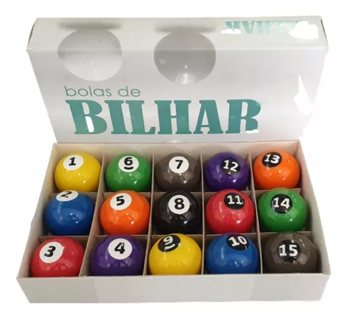 Jogo Bola Bolas Numeradas 54 Mm Bilhar Sinuca + Branca 58 Mm