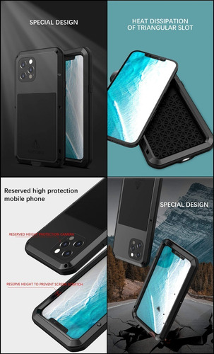 Imagen 7 de 7 de Carcasa Blindada iPhone 12 Pro Max | Lovemei Powerful Metal