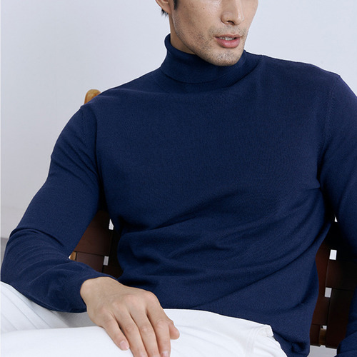 Camisa Hombre Playera Manga Larga Cuello Alto Con Base Sól