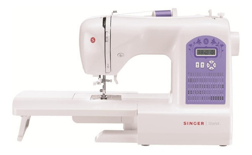 Máquina de coser recta Singer Starlet 6680 portable blanca y morado 120V
