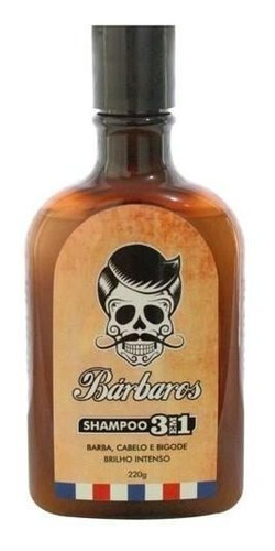 Shampoo 3 Em 1 Bárbaros Cosméticos - Barba Cabelo & Bigode