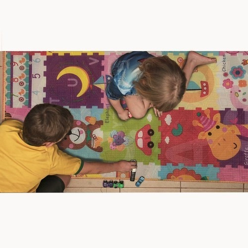 Imagem 4 de 6 de Tapete Infantil Educativo Atividades Duplo 120x90 Gigante