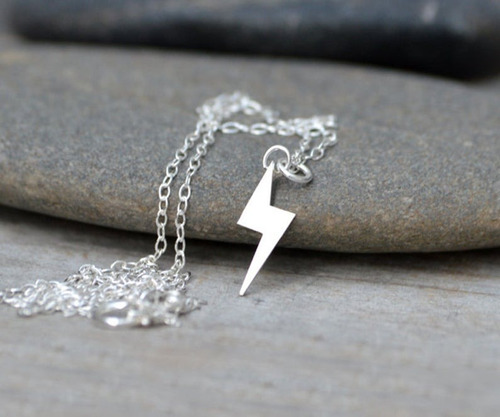 Reino Unido * Collar de plata de cadena de 24" Rayo Harry Potter Inspirado Thunder Emo 