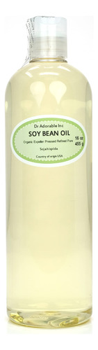 Aceite De Soja Orgánica 100% Puro Y Natural 16 Oz