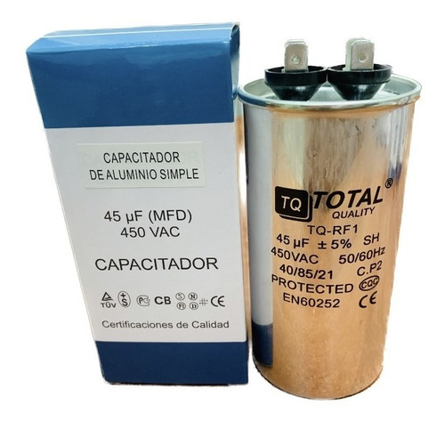 Capacitador De Aluminio Simple 45 Uf