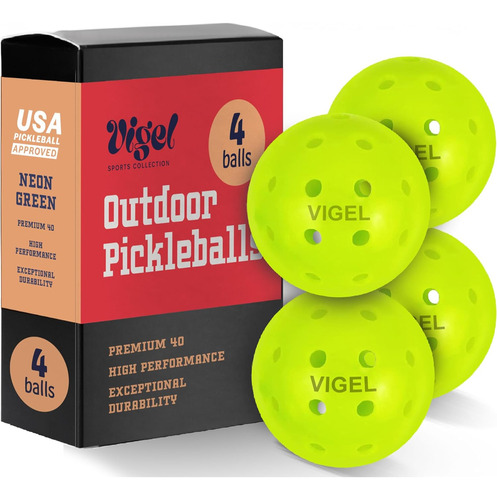 Conjunto De Bolas De Pickleball Premium Exteriores De 4...