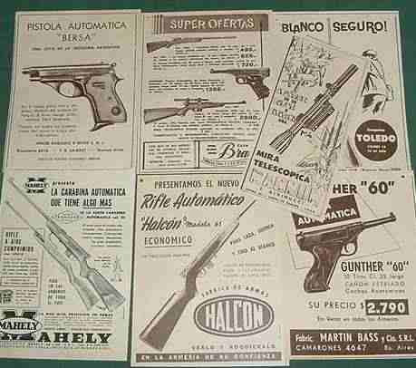 Clipping Lote 7 Publicidades Armas Rifle Pistola Carabina