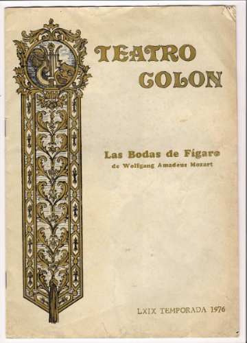Programa Teatro Colon Temporada 1976 Las Bodas De Figaro B3