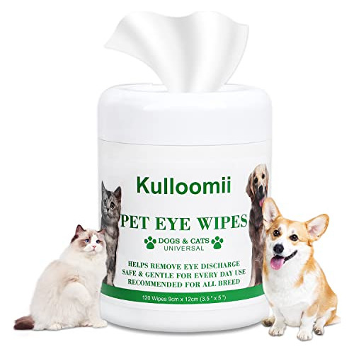 Kulloomii Wipes De Ojo De Perro,120 Condes Pet Tear 9q3p5