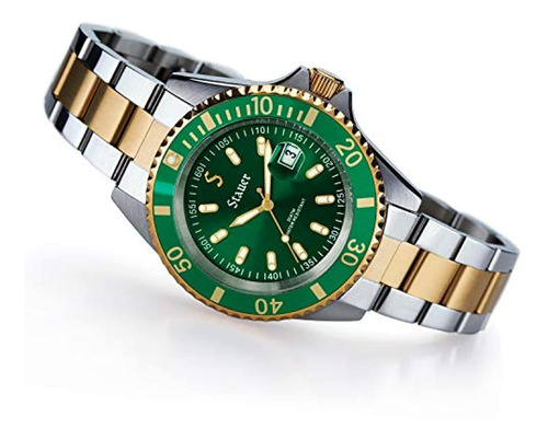 Stauer Hombres Acero Inoxidable Evergreen Diver Reloj