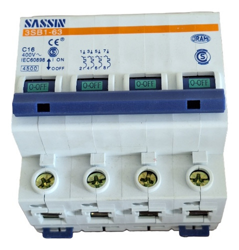 Llave Termica Tetrapolar 4 X 16 Amp Tbcin / Sassin