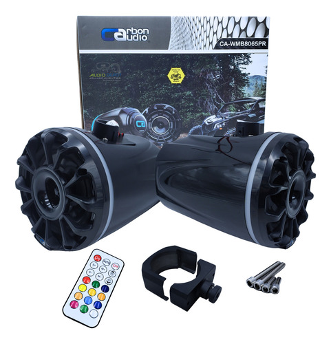 Par Bocina Marina Wake De 6.5 Carbon Audio Color Negro Negro